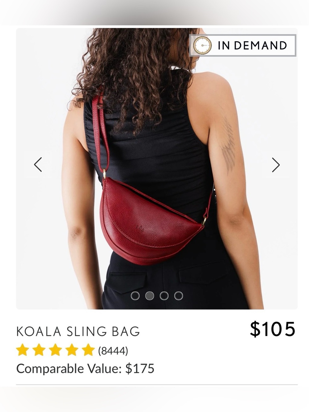 Portland Leather Chili Red Small
Koala Sling Bag and Card Holder - Picture 4 of 6